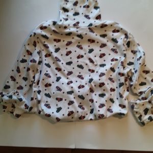 Holiday vintage turtleneck by Laura Gayle. Size L.  white & colorful mittens